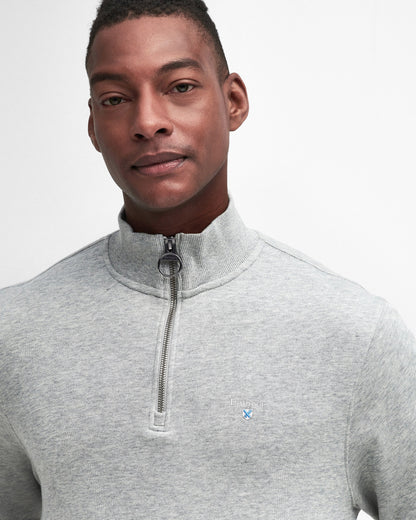 Barbour Beckhill Mens Half Zip Sweatshirt - Grey Marl - CHO - Designer Mens Sweatshirts