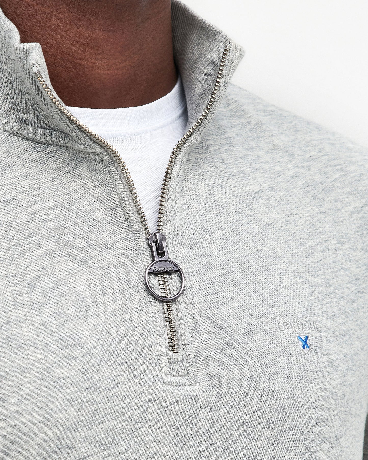 Barbour Beckhill Mens Half Zip Sweatshirt - Grey Marl - CHO - Designer Mens Sweatshirts