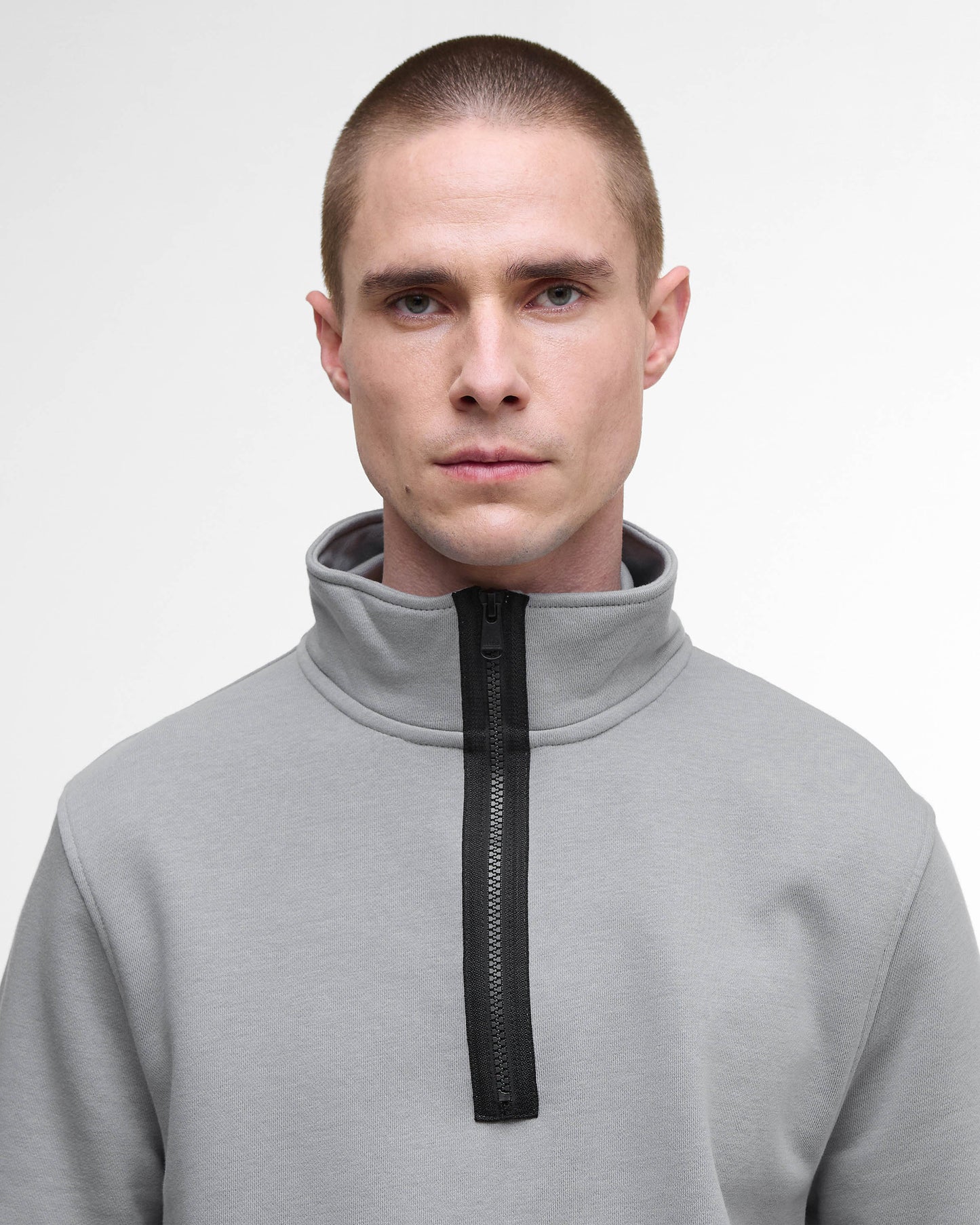 Barbour International Outline Mens Funnel Neck Sweatshirt - Ultimate Grey