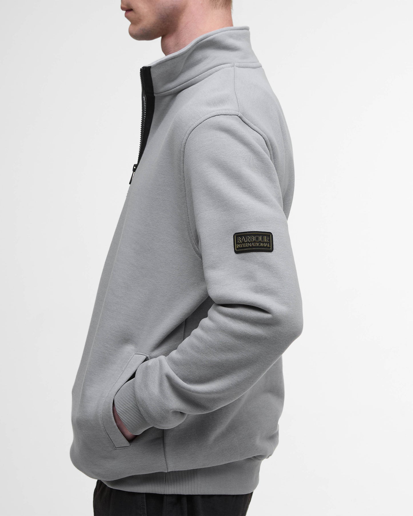 Barbour International Outline Mens Funnel Neck Sweatshirt - Ultimate Grey
