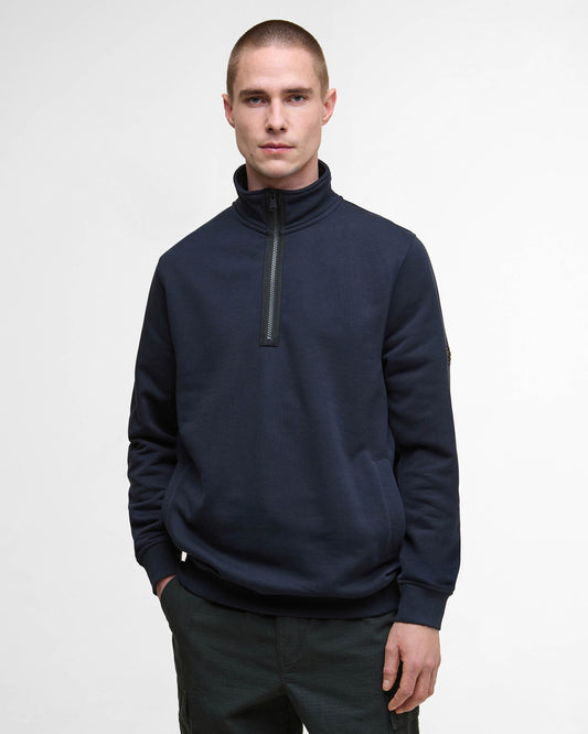 Barbour International Outline Mens Funnel Neck Sweatshirt - Dark Navy