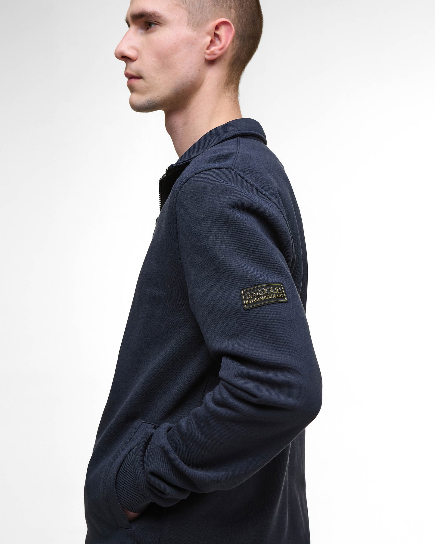 Barbour International Outline Mens Funnel Neck Sweatshirt - Dark Navy