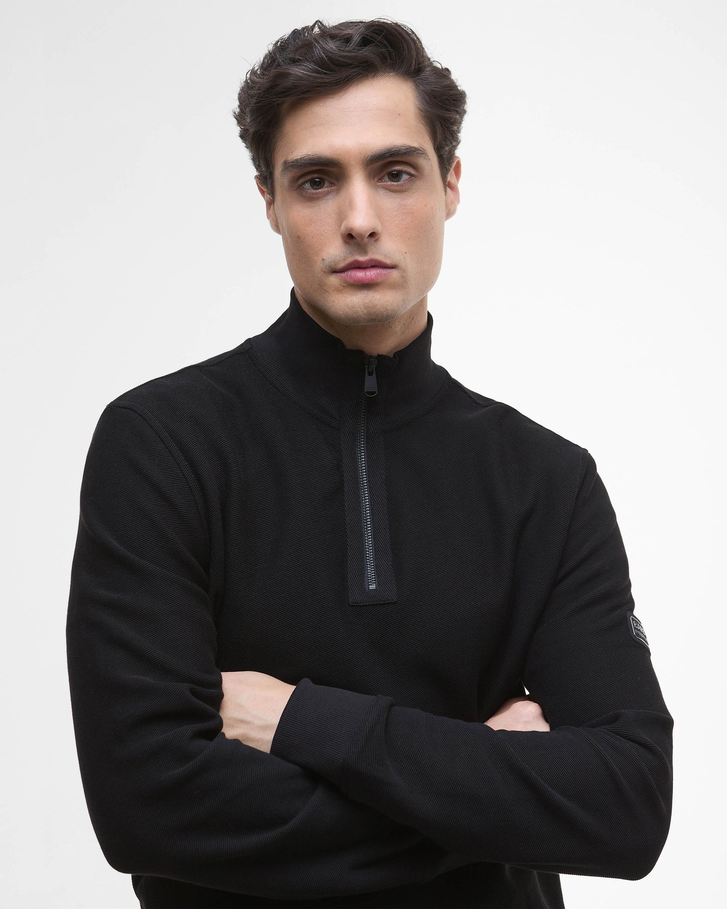Barbour International Samuel Mens Funnel Neck Sweatshirt - Black