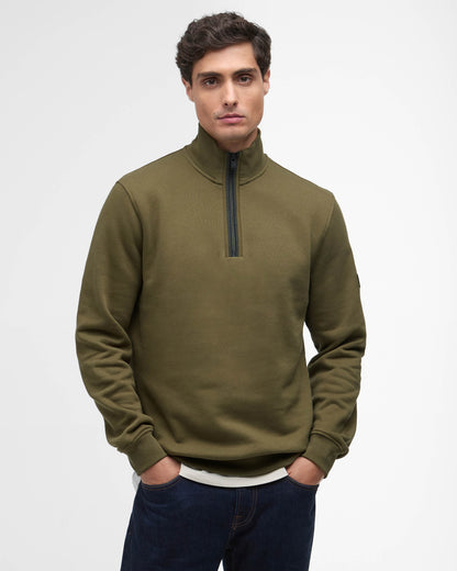 Barbour International Rufforth Mens Half Zip Sweatshirt - Light Sage