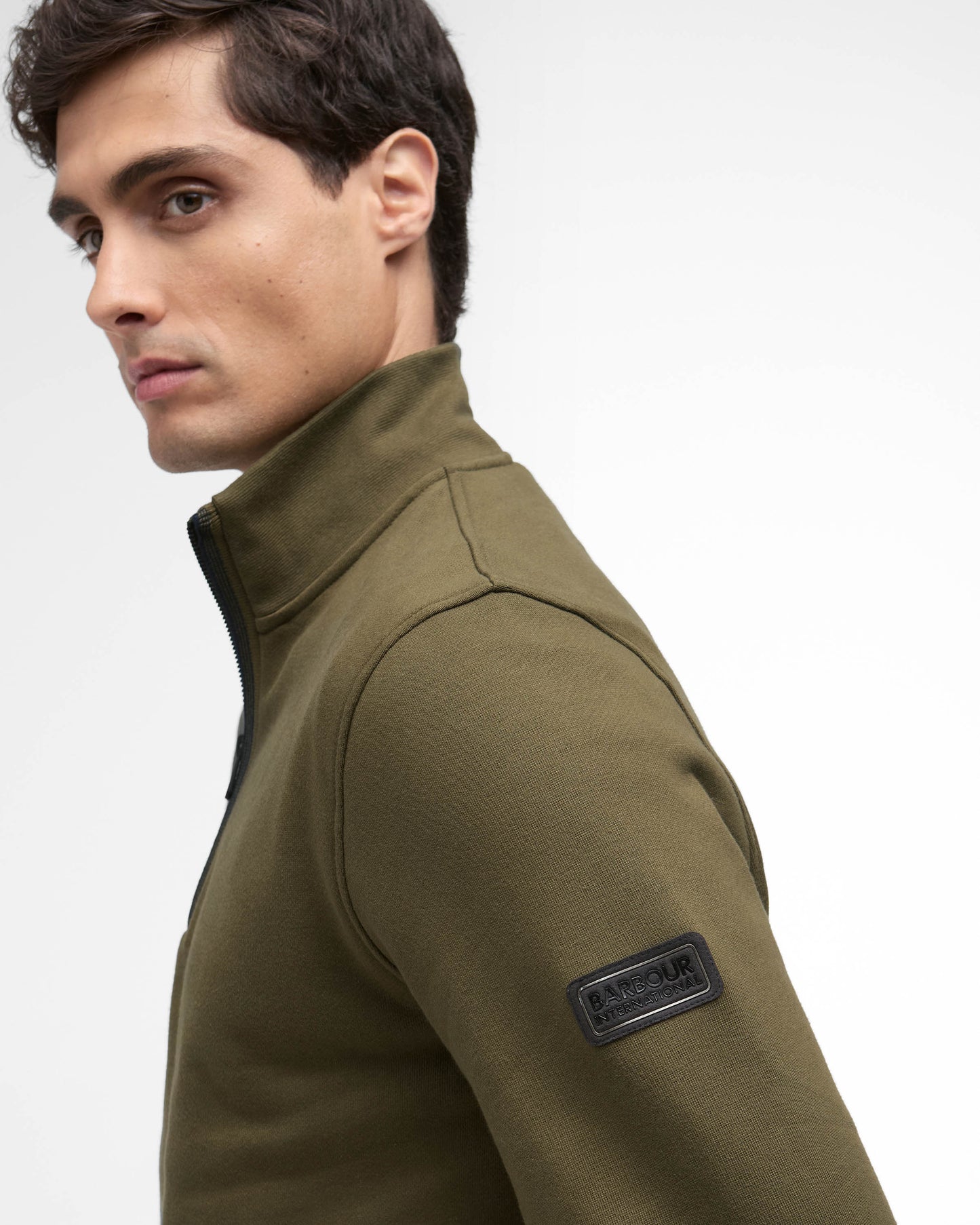 Barbour International Rufforth Mens Half Zip Sweatshirt - Light Sage