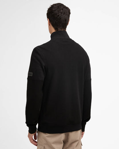 Barbour International Kaspian Mens Half Zip Sweatshirt - Black | CHO | Designer Mens Half Zip Sweatshirts