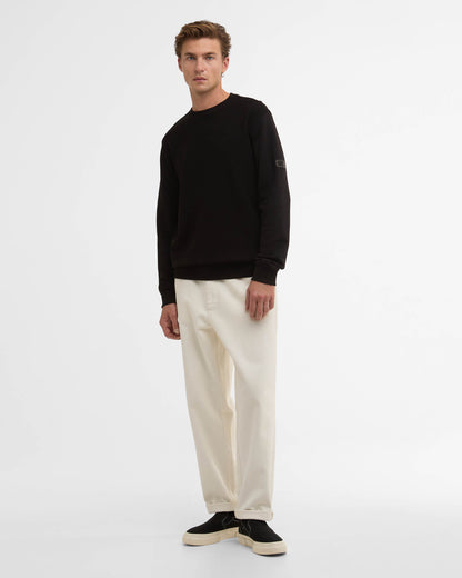 Barbour International Kaspian Mens Crewneck Sweatshirt - Black | CHO | Designer Mens Crewneck Sweatshirts