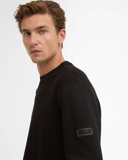 Barbour International Kaspian Mens Crewneck Sweatshirt - Black | CHO | Designer Mens Crewneck Sweatshirts