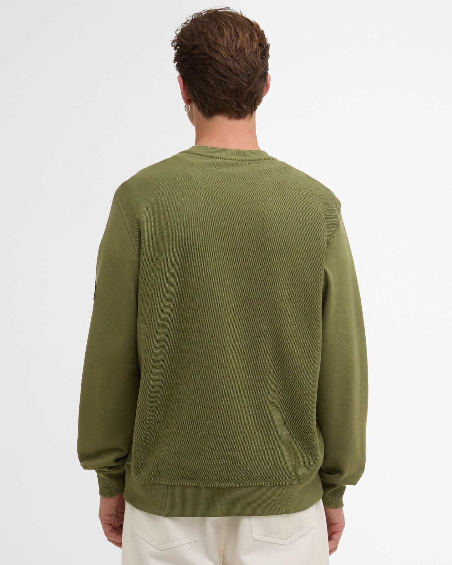 Barbour International Kaspian Mens Crewneck Sweatshirt - Burnt Olive | CHO | Designer Mens Crewneck Sweatshirts