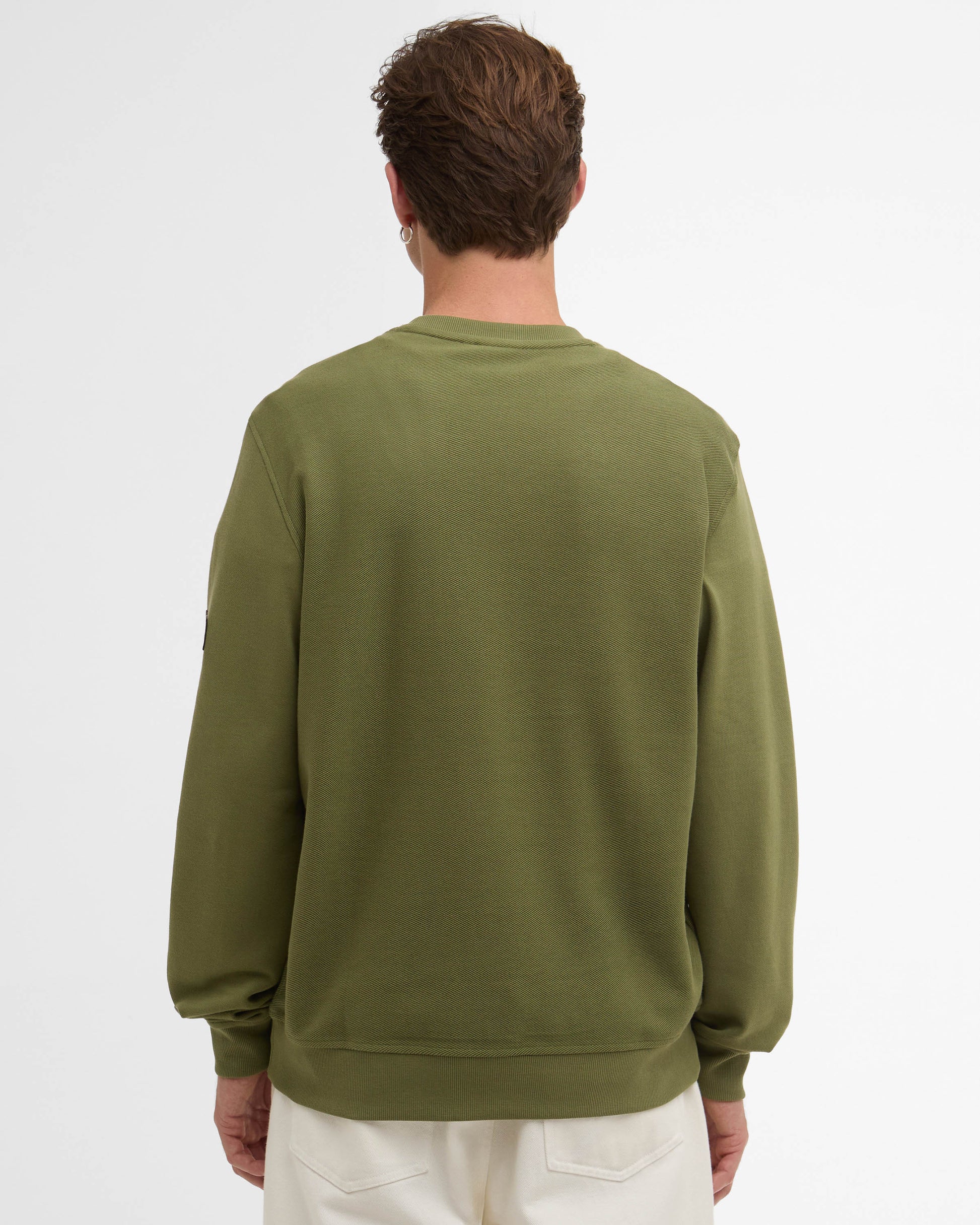 Barbour International Kaspian Mens Crewneck Sweatshirt - Burnt Olive | CHO | Designer Mens Crewneck Sweatshirts