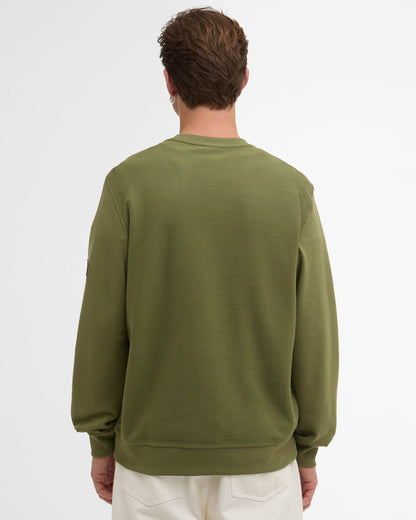 Barbour International Kaspian Mens Crewneck Sweatshirt - Burnt Olive | CHO | Designer Mens Crewneck Sweatshirts