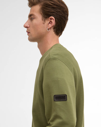 Barbour International Kaspian Mens Crewneck Sweatshirt - Burnt Olive | CHO | Designer Mens Crewneck Sweatshirts