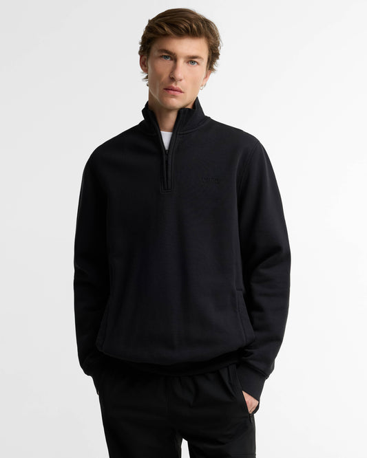 Barbour International 90th Anniversary Mens Half Zip Sweatshirt - Black | CHO | Designer Mens Quarter Zip Sweatshirts