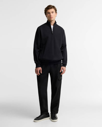 Barbour International 90th Anniversary Mens Half Zip Sweatshirt - Black | CHO | Designer Mens Quarter Zip Sweatshirts