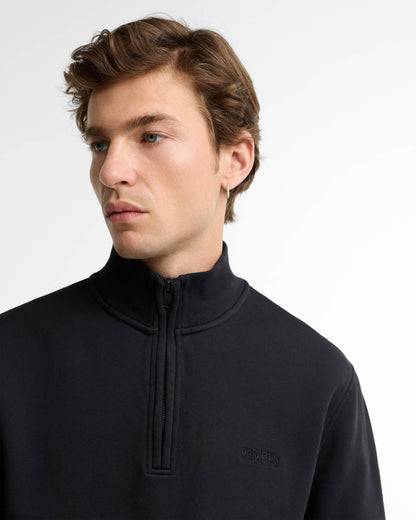 Barbour International 90th Anniversary Mens Half Zip Sweatshirt - Black | CHO | Designer Mens Quarter Zip Sweatshirts
