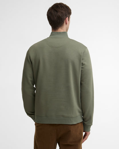 Barbour Desmond Mens Half Zip Sweatshirt - Agave Green | CHO | Designer Mens Quarter Zip Sweatshirts
