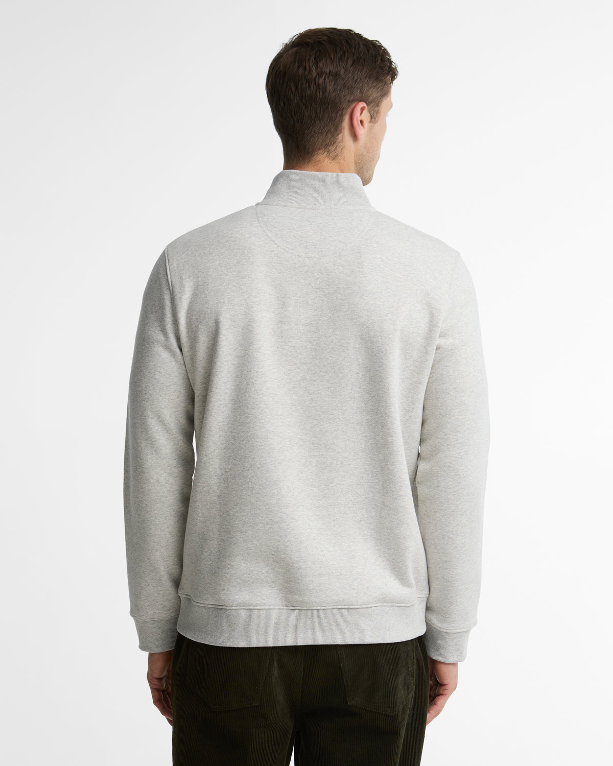 Barbour Desmond Mens Half Zip Sweatshirt - Grey Marl | CHO | Designer Mens Quarter Zip Sweatshirts