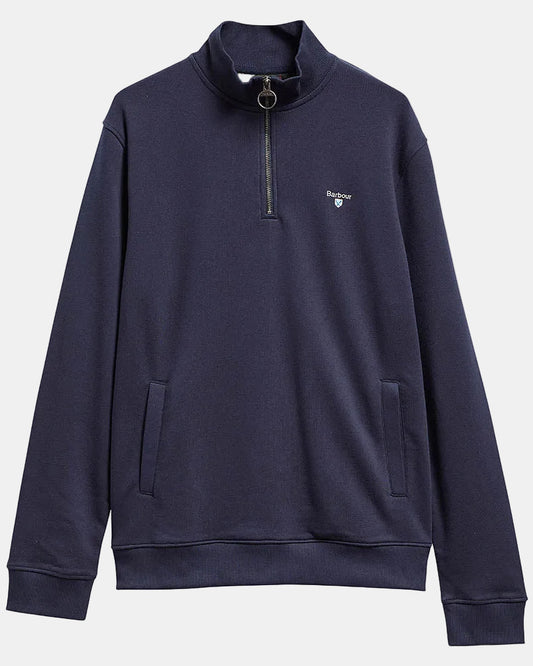 Barbour Desmond Mens Half Zip Sweatshirt - Navy | CHO | Designer Mens Quarter Zip Sweatshirts