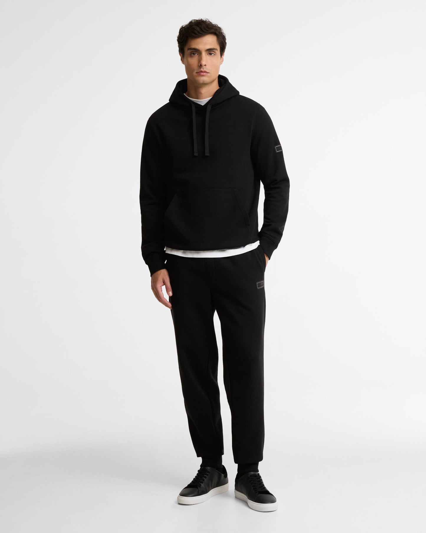 Barbour International Mens Pullover Hoodie and Joggers Tracksuit - Black | CHO | Designer Mens Tracksuits