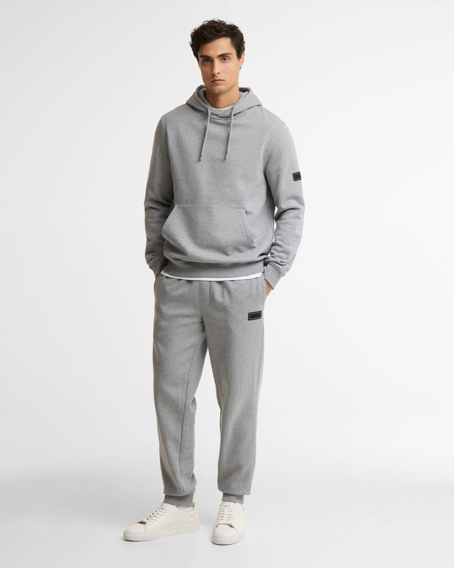 Barbour International Mens Pullover Hoodie and Joggers Tracksuit - Anthracite Marl | CHO | Designer Mens Tracksuits