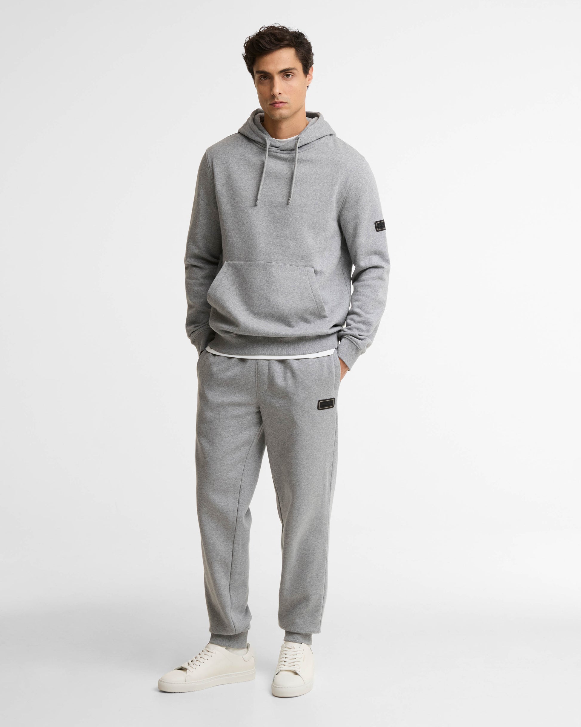 Barbour International Mens Pullover Hoodie and Joggers Tracksuit - Anthracite Marl | CHO | Designer Mens Tracksuits