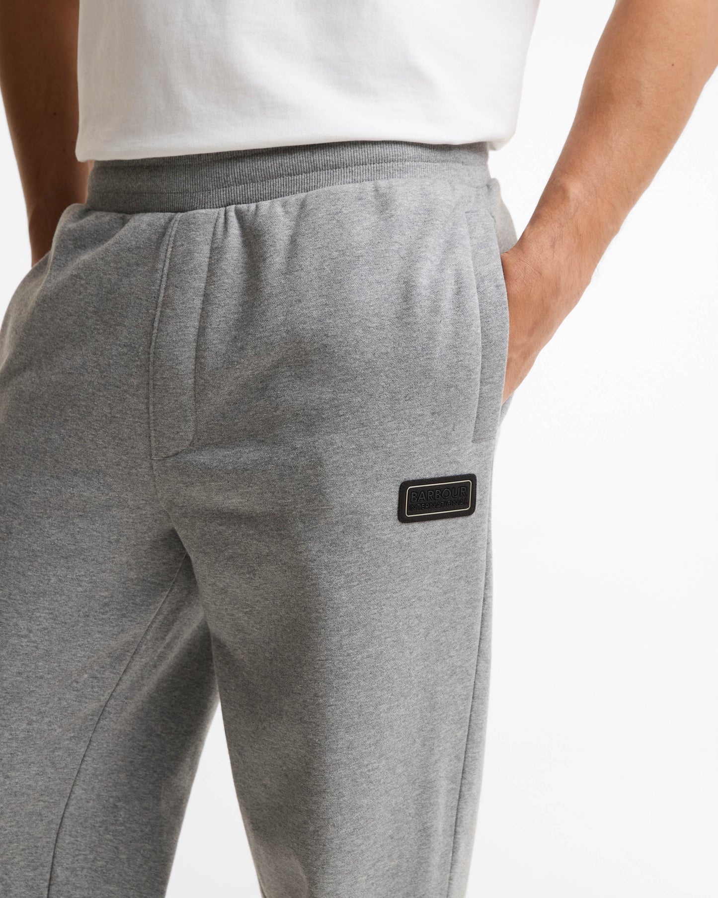 Barbour International Mens Pullover Hoodie and Joggers Tracksuit - Anthracite Marl | CHO | Designer Mens Tracksuits
