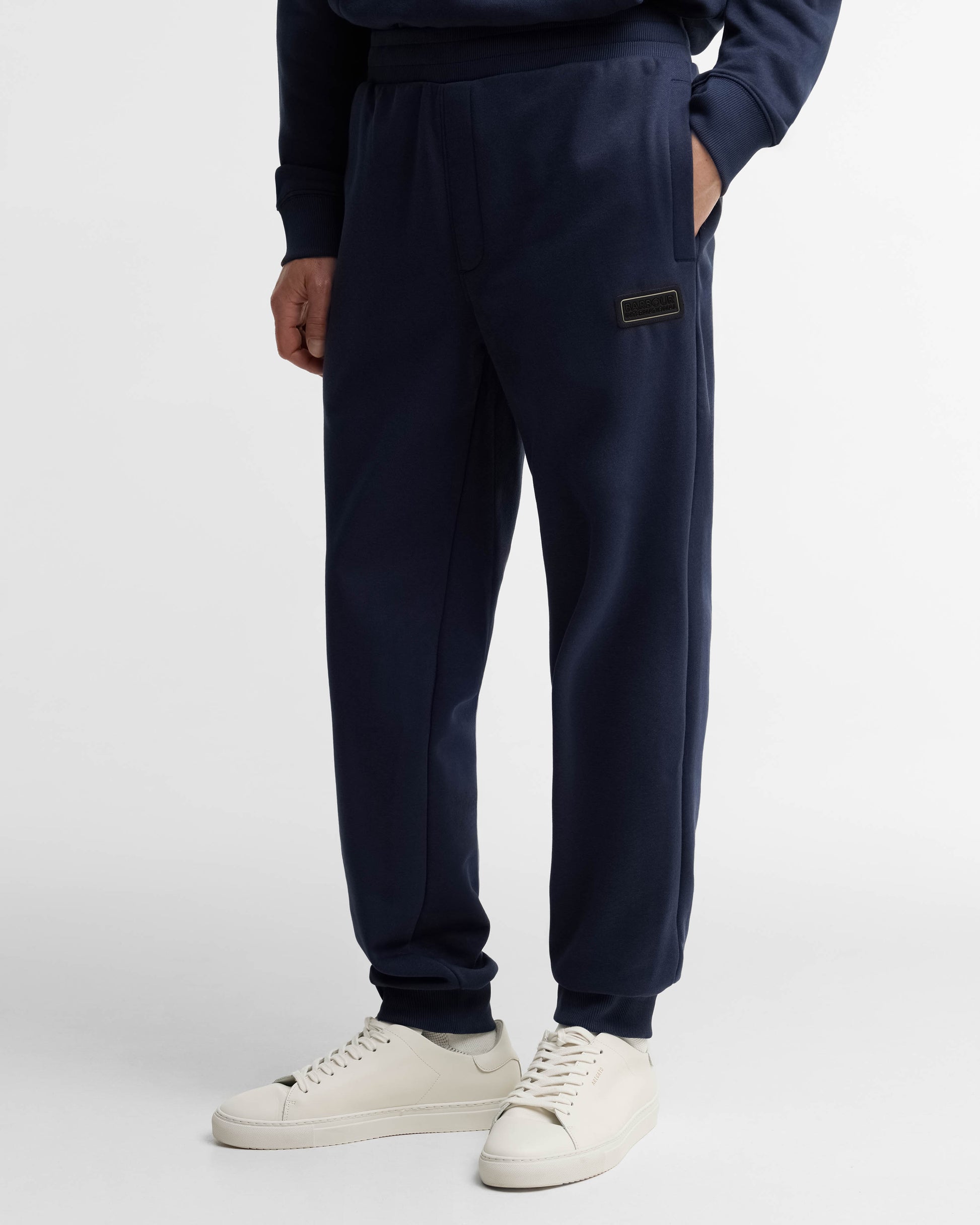Barbour International Mens Pullover Hoodie and Joggers Tracksuit - Navy Blazer | CHO | Designer Mens Tracksuits