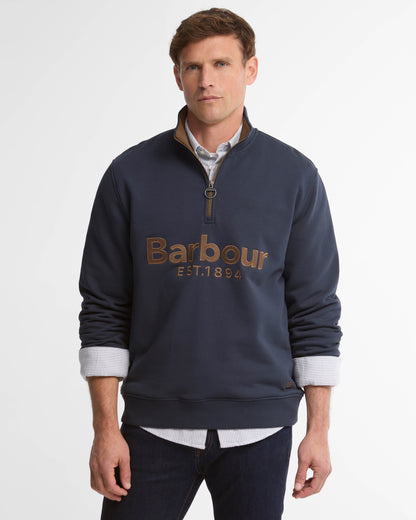 Barbour Fosse Mens Half Zip Sweatshirt - Navy | CHO | Designer Mens Half Zip Sweatshirts