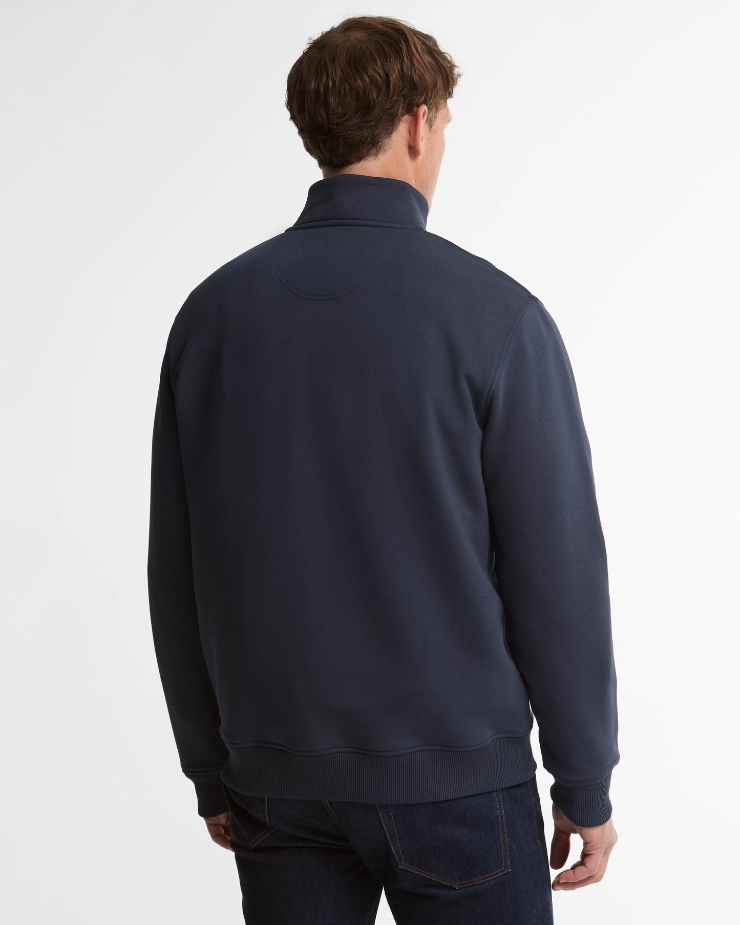 Barbour Fosse Mens Half Zip Sweatshirt - Navy | CHO | Designer Mens Half Zip Sweatshirts