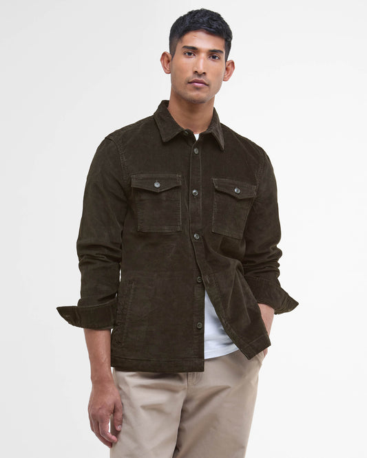 Barbour Mens Corduroy Overshirt - Olive