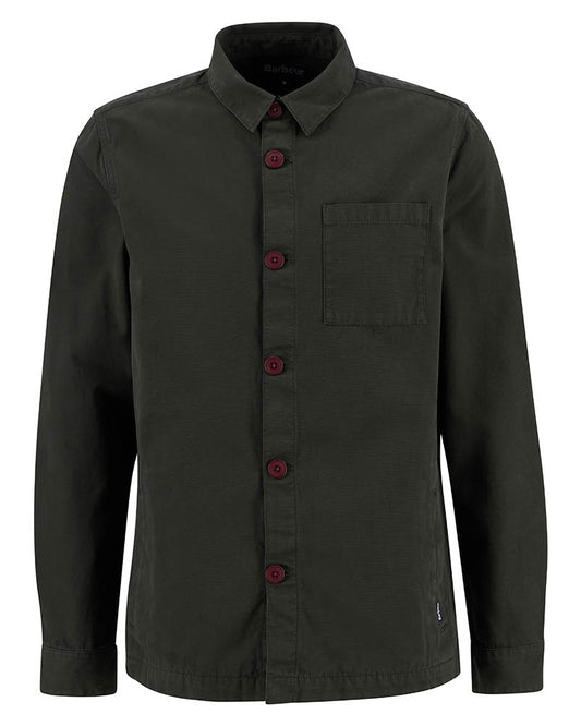 Barbour Washed Mens Overshirt - Forest