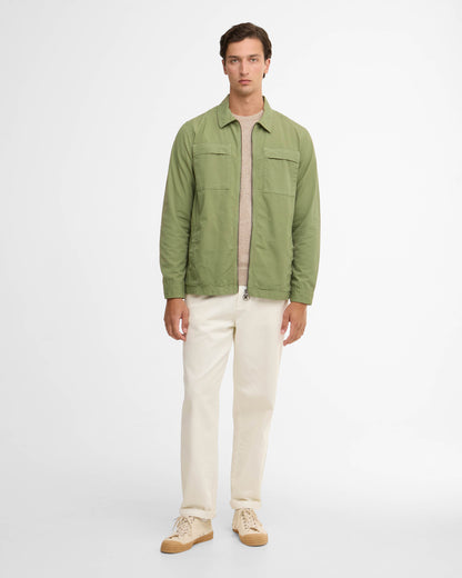 Barbour Glendale Mens Zipped Overshirt - Laurel Green