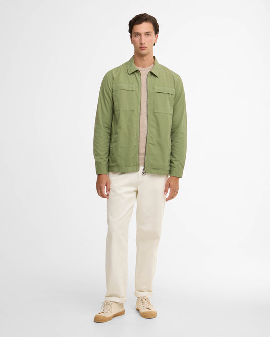 Barbour Glendale Mens Zipped Overshirt - Laurel Green