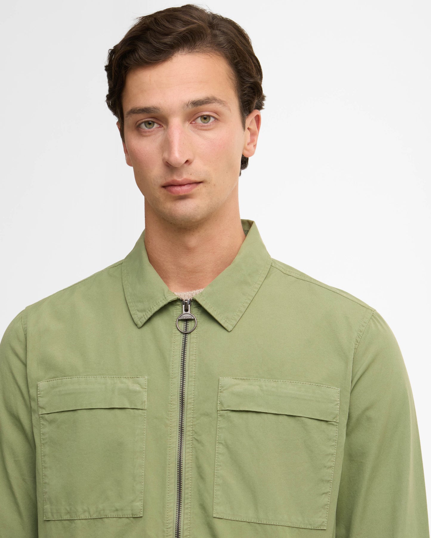 Barbour Glendale Mens Zipped Overshirt - Laurel Green