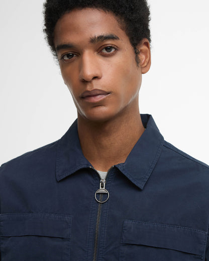Barbour Glendale Mens Zipped Overshirt - Navy