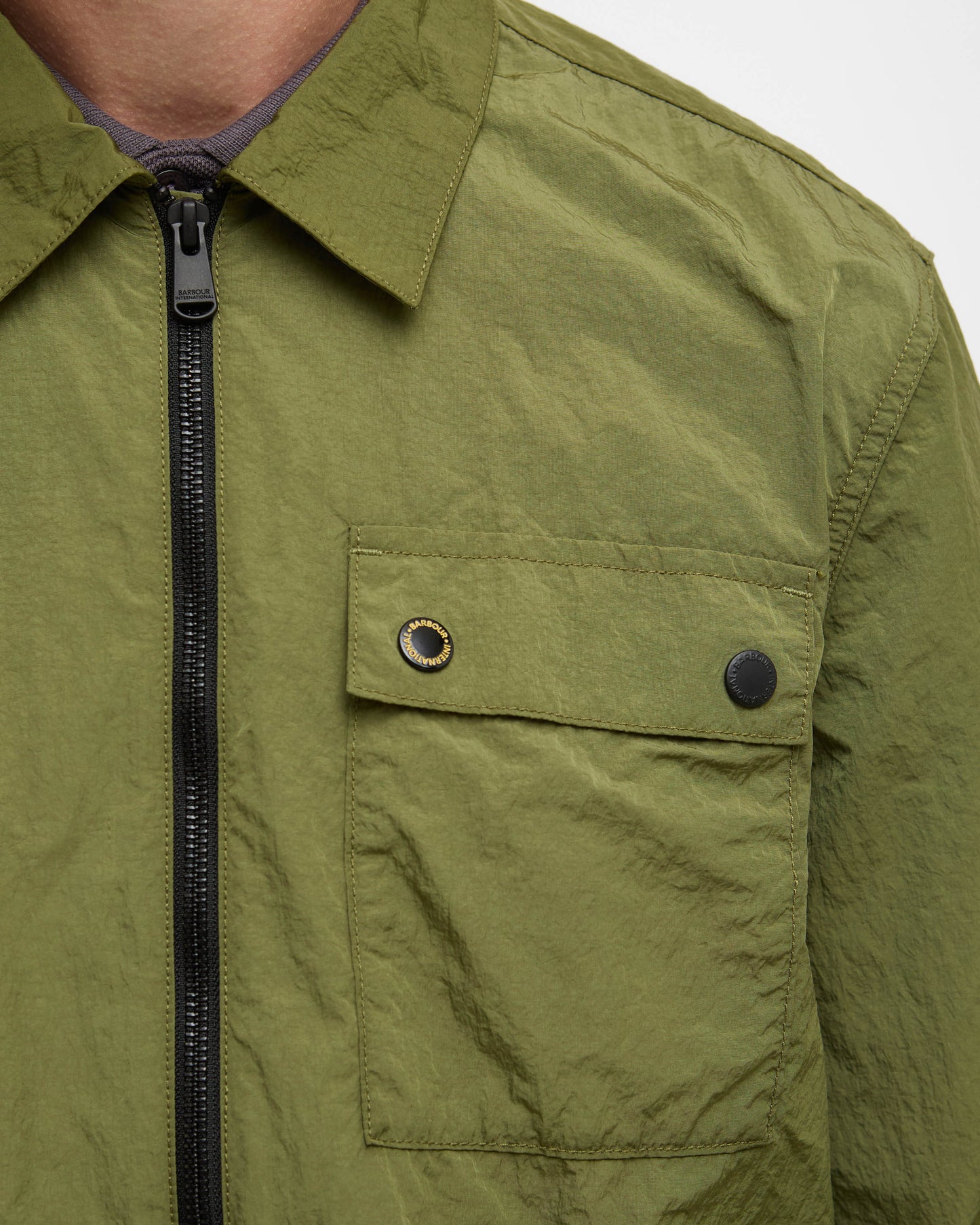 Barbour International Inline Mens Overshirt - Cable Olive