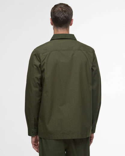 Barbour Cole Mens Tailored Fit Poplin Overshirt - Olive