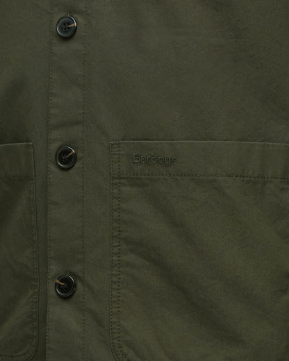 Barbour Cole Mens Tailored Fit Poplin Overshirt - Olive