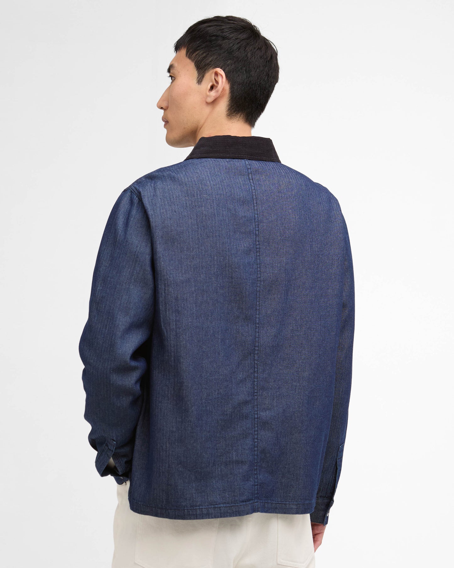 Barbour International Piligan Herringbone Mens Denim Overshirt - Indigo | CHO | Designer Mens Overshirts