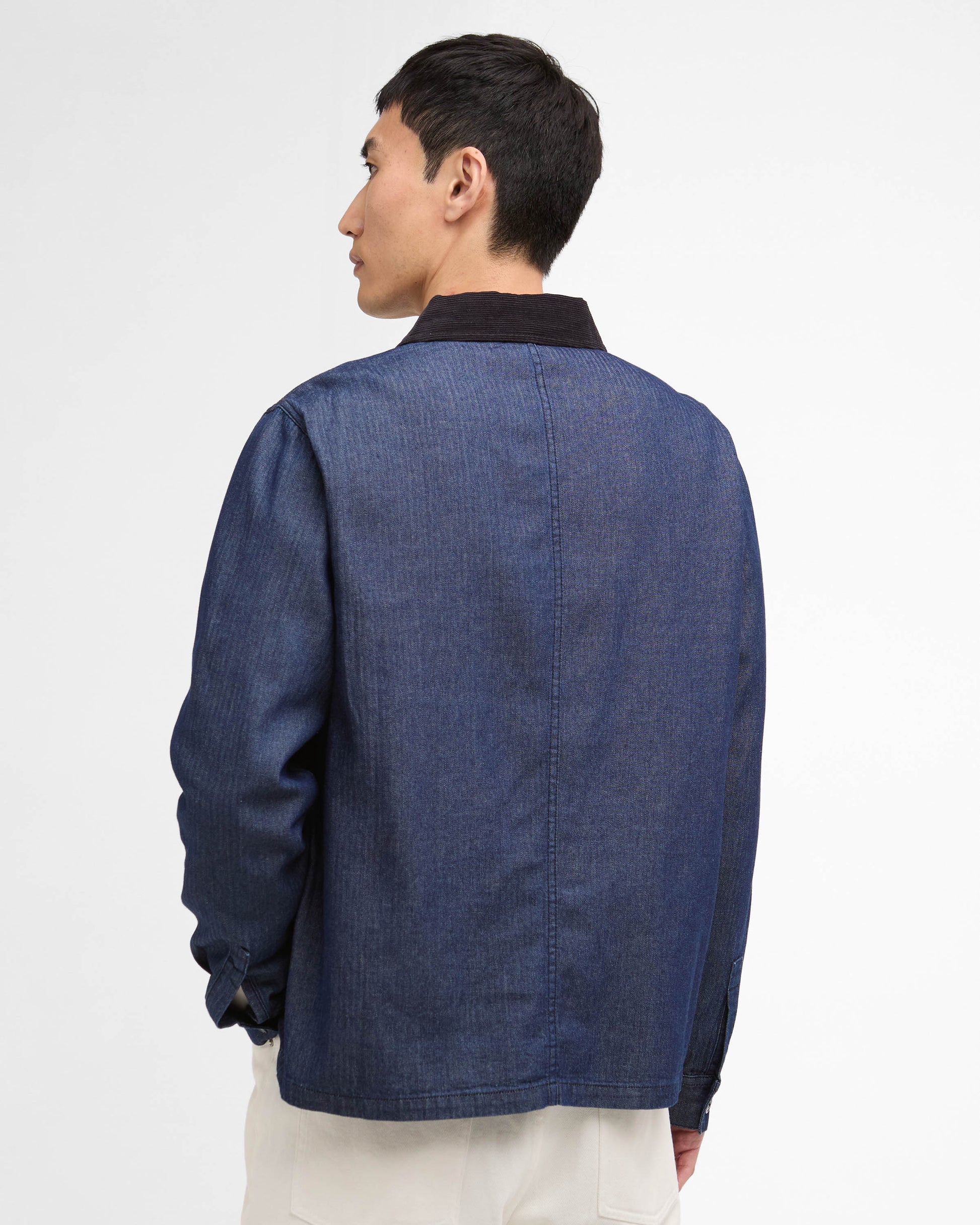 Barbour International Piligan Herringbone Mens Denim Overshirt - Indigo | CHO | Designer Mens Overshirts
