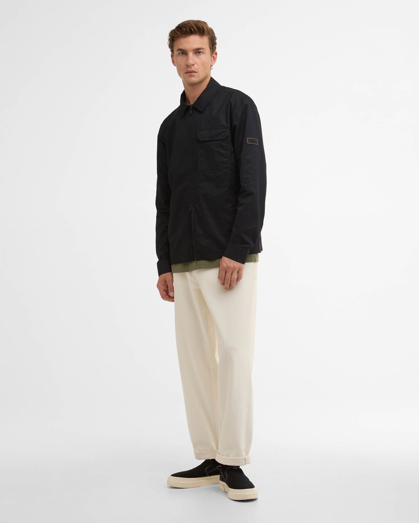 Barbour International Warren Mens Overshirt - Black | CHO | Designer Mens Overshirts