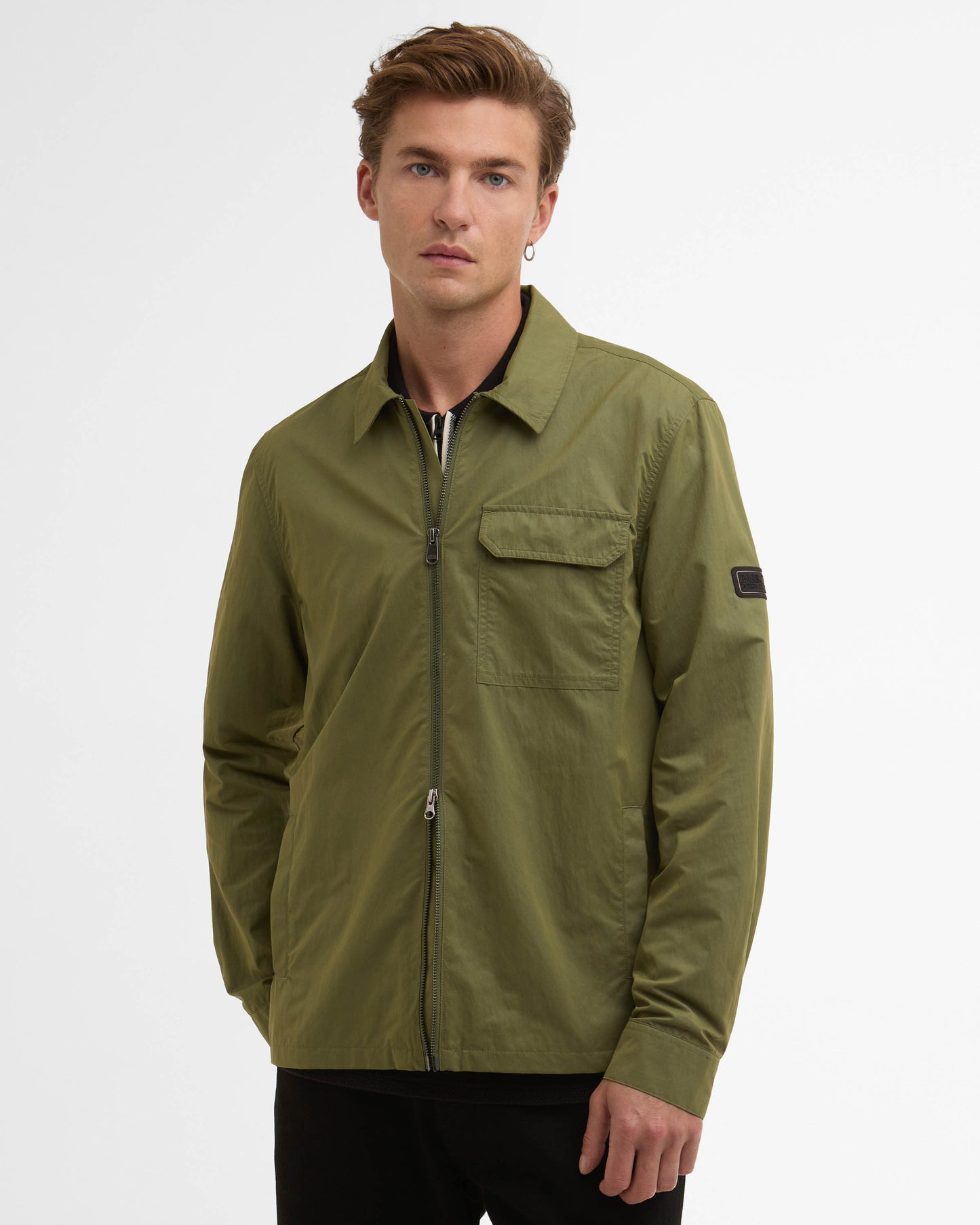 Barbour International Warren Mens Overshirt - Burnt Olive | CHO | Designer Mens Overshirts