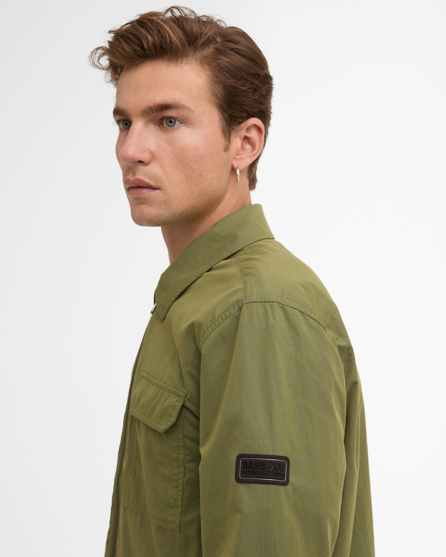 Barbour International Warren Mens Overshirt - Burnt Olive | CHO | Designer Mens Overshirts