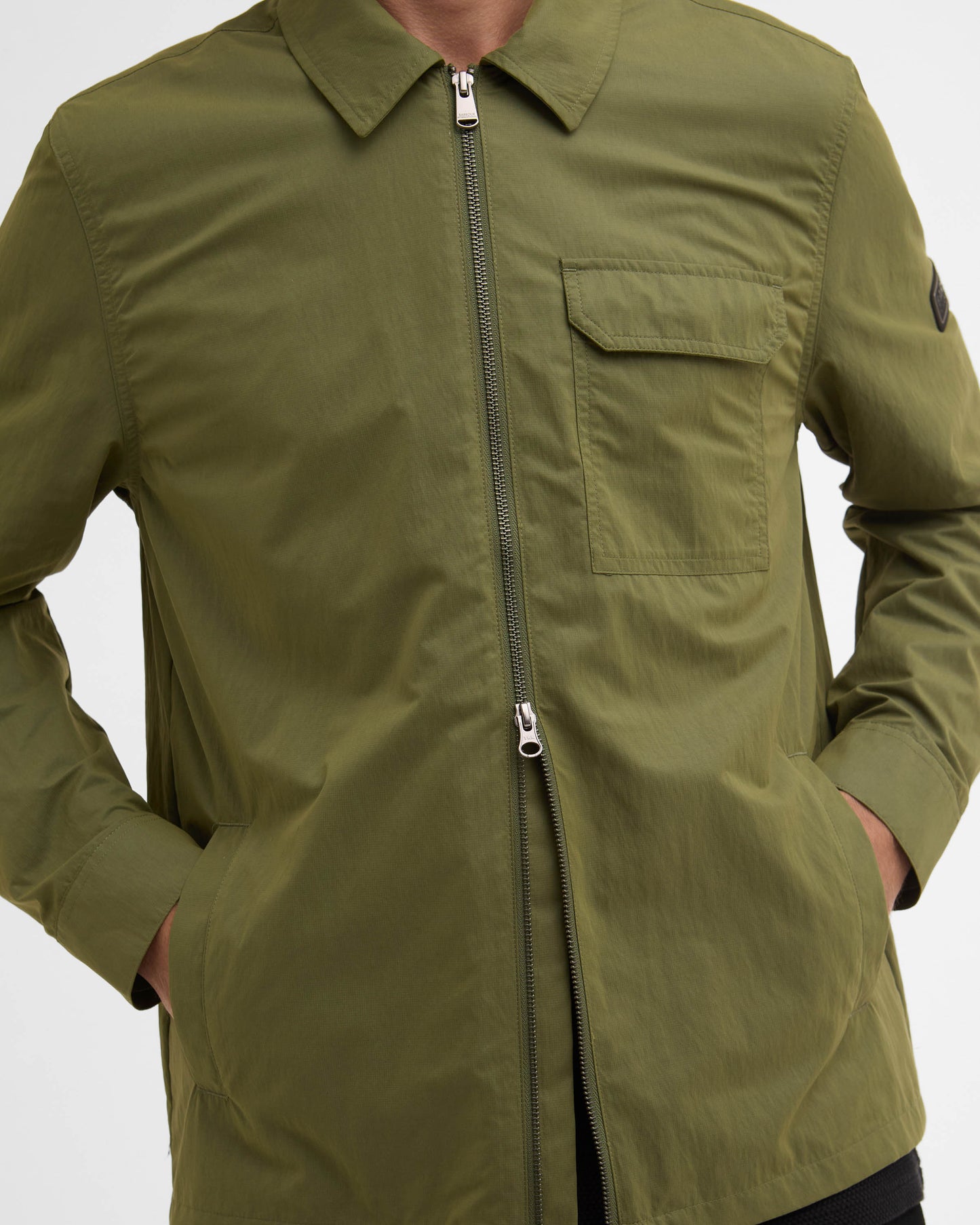 Barbour International Warren Mens Overshirt - Burnt Olive | CHO | Designer Mens Overshirts