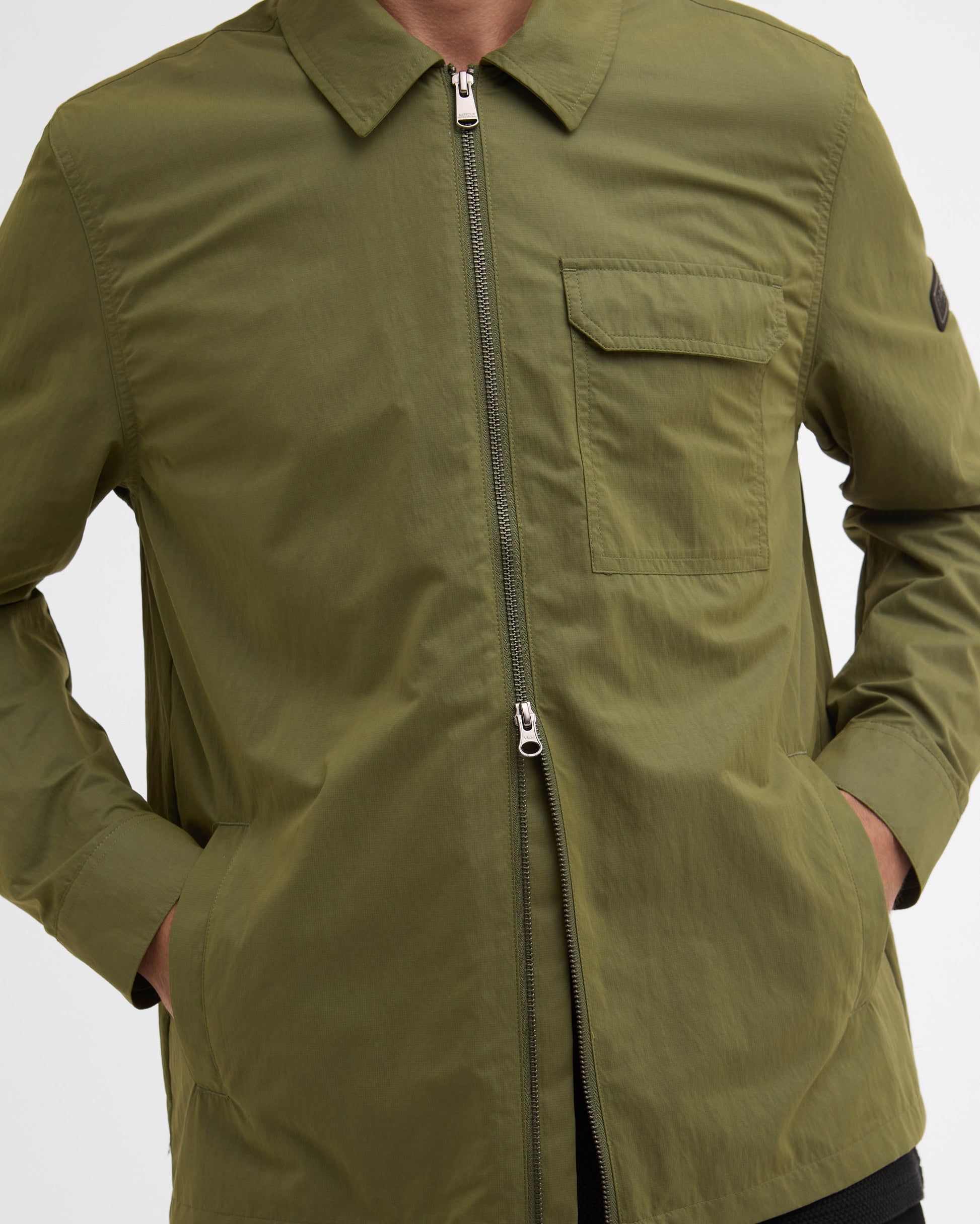 Barbour International Warren Mens Overshirt - Burnt Olive | CHO | Designer Mens Overshirts
