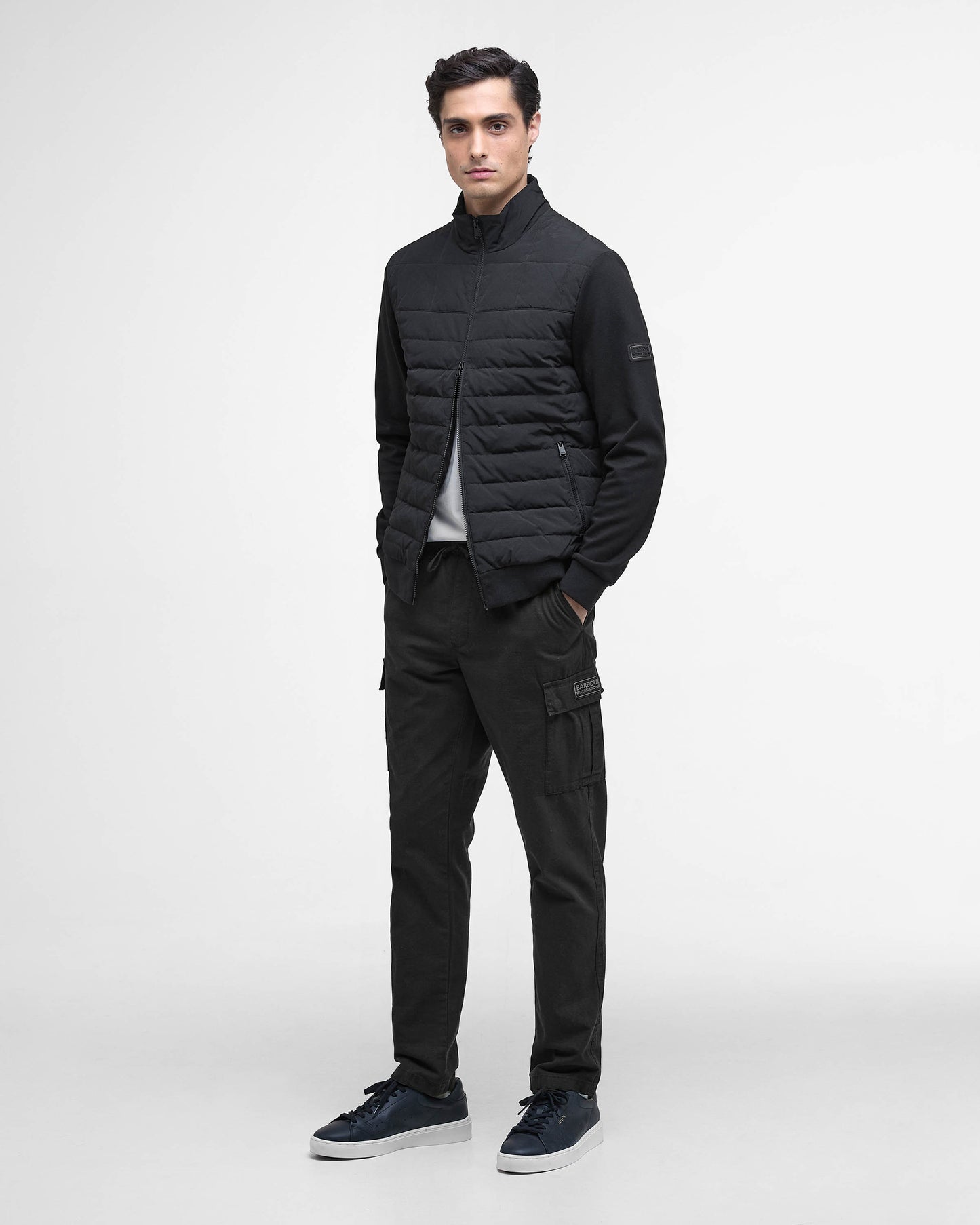 Barbour International Collins Mens Baffle Quilted Sweat - Black