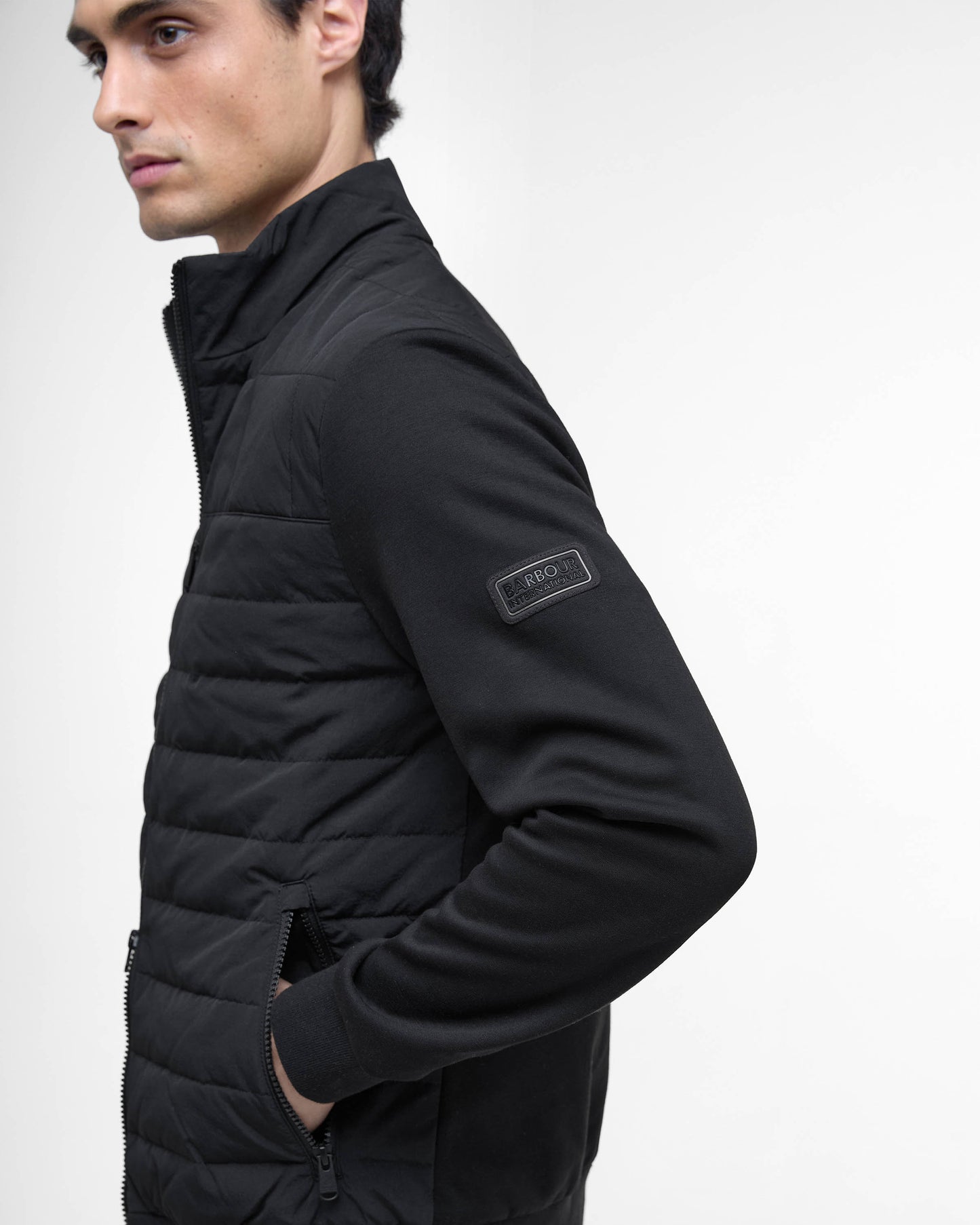 Barbour International Collins Mens Baffle Quilted Sweat - Black