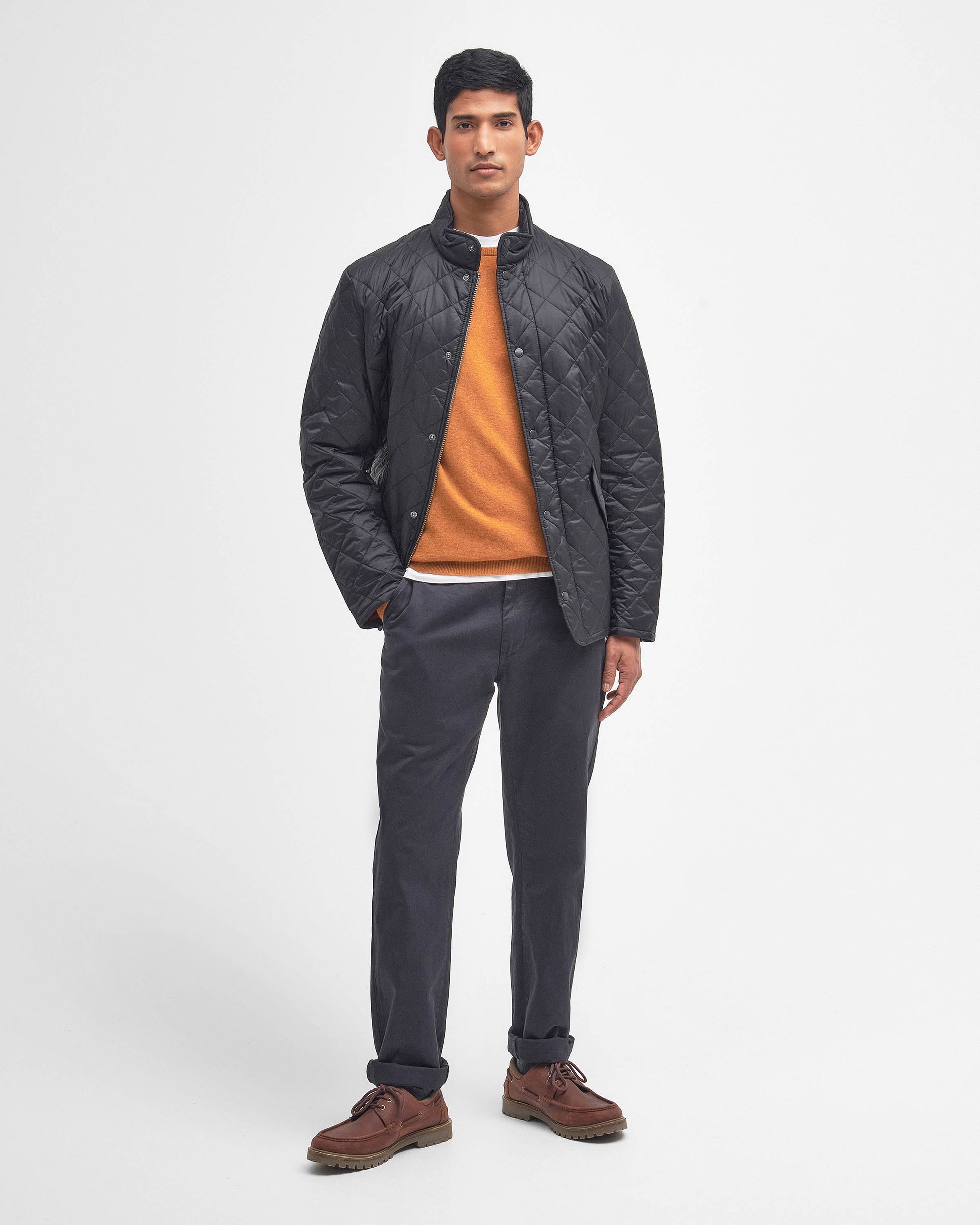 Barbour Flyweight Chelsea Mens Quilted Jacket - Black | CHO | Designer Mens Padded Jackets