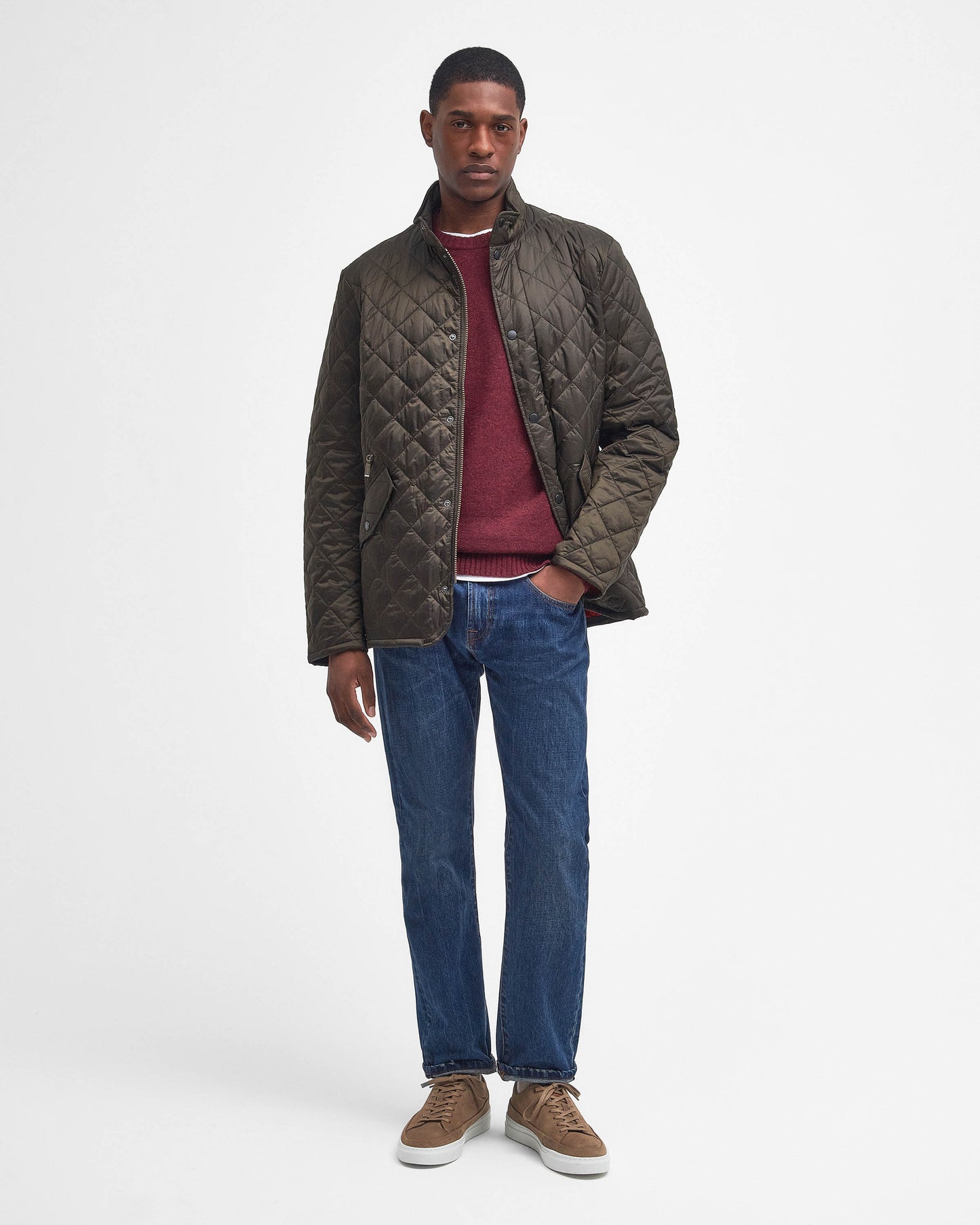 Barbour Flyweight Chelsea Mens Quilted Jacket - Olive | CHO | Designer Mens Padded Jackets