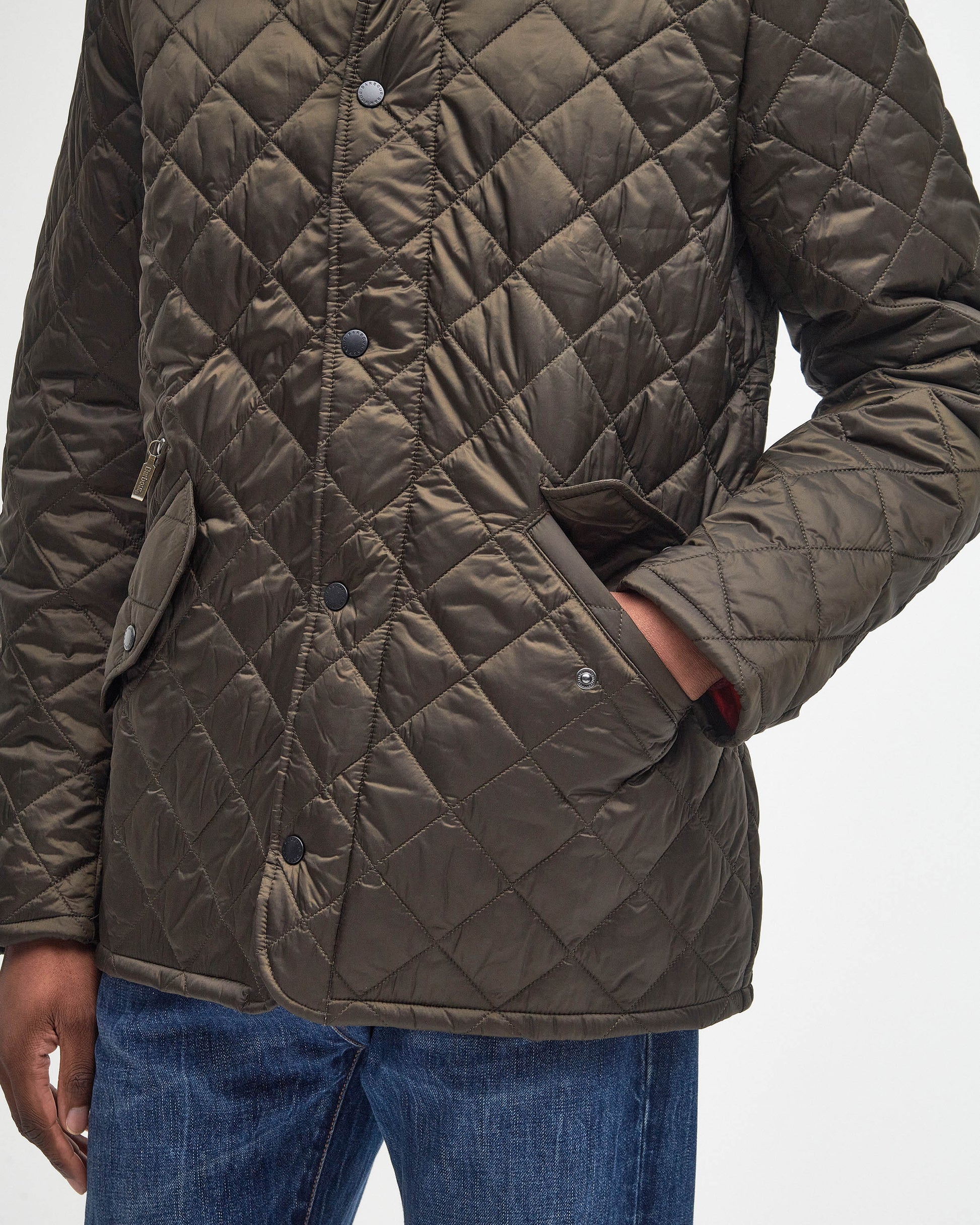 Barbour Flyweight Chelsea Mens Quilted Jacket - Olive | CHO | Designer Mens Padded Jackets